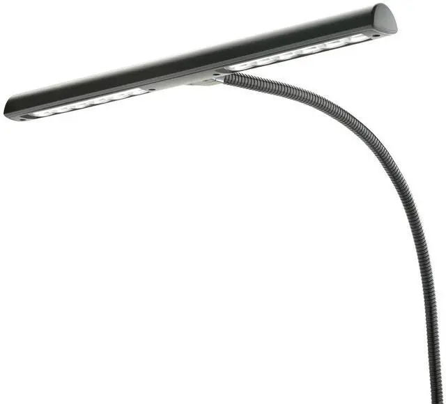 Alt view image 4 of 4 - K&M 12297 12 LED Gooseneck Piano Lamp Black