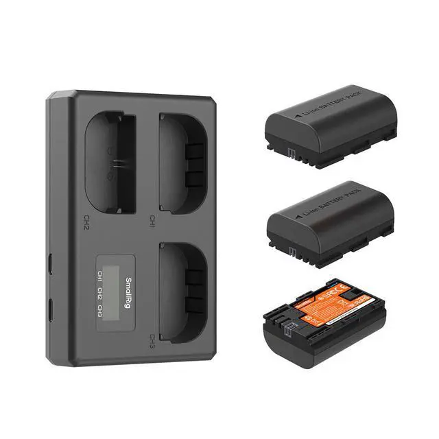 Alt view image 2 of 7 - SmallRig 3x LP-E6NH 13.96Wh 1940mAh Camera Battery and Triple Charger Kit