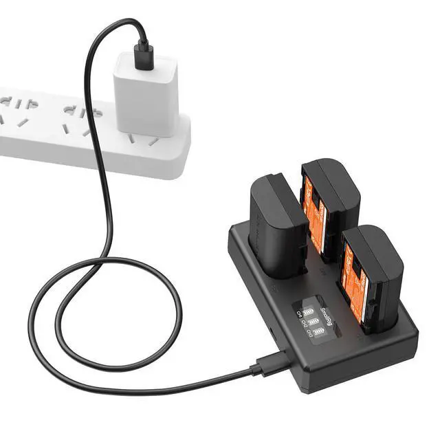 Alt view image 4 of 7 - SmallRig 3x LP-E6NH 13.96Wh 1940mAh Camera Battery and Triple Charger Kit