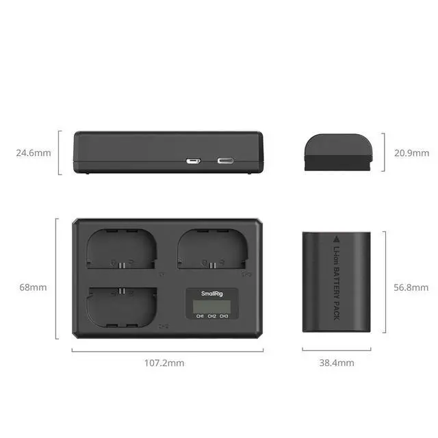 Alt view image 6 of 7 - SmallRig 3x LP-E6NH 13.96Wh 1940mAh Camera Battery and Triple Charger Kit