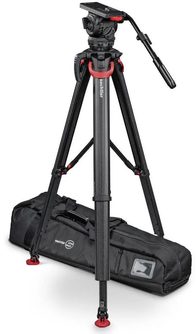 Main image of Sachtler Video 18 S2 Fluid Head with flowtech 100 3-Section Carbon Fiber Tripod, Mid-Level Spreader