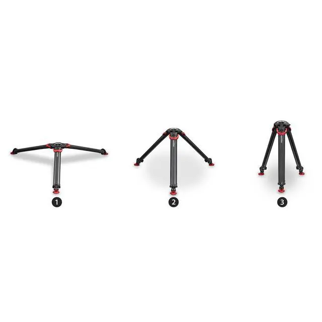 Alt view image 6 of 7 - Sachtler Video 18 S2 Fluid Head with flowtech 100 3-Section Carbon Fiber Tripod, Mid-Level Spreader