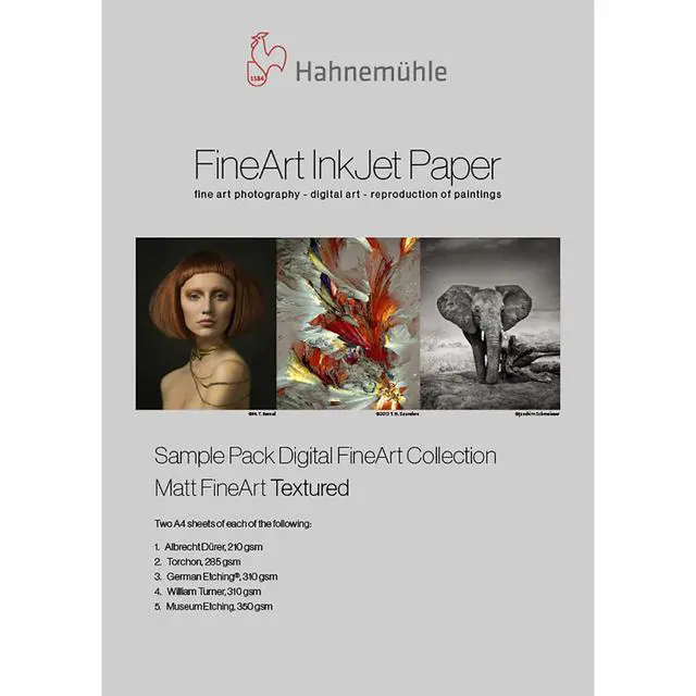 Alt view image 10 of 10 - Hahnemuhle Matte Fine Art Smooth Inkjet Paper Sample Pack, 8.5x11", 14 Sheets