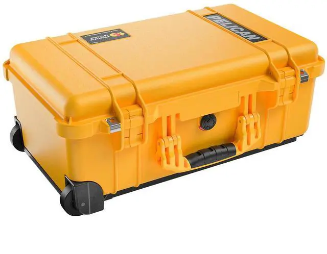 Alt view image 3 of 3 - Pelican 1510 Protector Carry-On Watertight Wheeled Hard Case with Foam Insert, Yellow