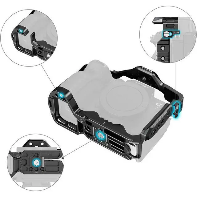 Alt view image 5 of 7 - SmallRig HawkLock Quick Release Full Cage Kit for Sony Alpha 7R V/7 IV/7S III/7 V Camera