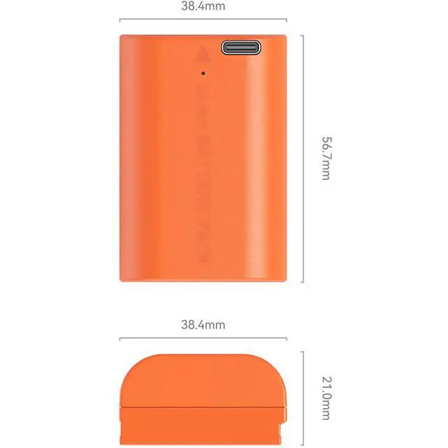 Alt view image 5 of 7 - SmallRig LP-E6NH 17.28Wh 7.2V 2400mAh USB-C Rechargeable Lithium-ion Battery for Canon Cameras, Orange