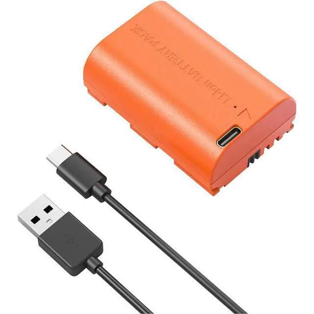 Alt view image 2 of 7 - SmallRig LP-E6NH 17.28Wh 7.2V 2400mAh USB-C Rechargeable Lithium-ion Battery for Canon Cameras, Orange