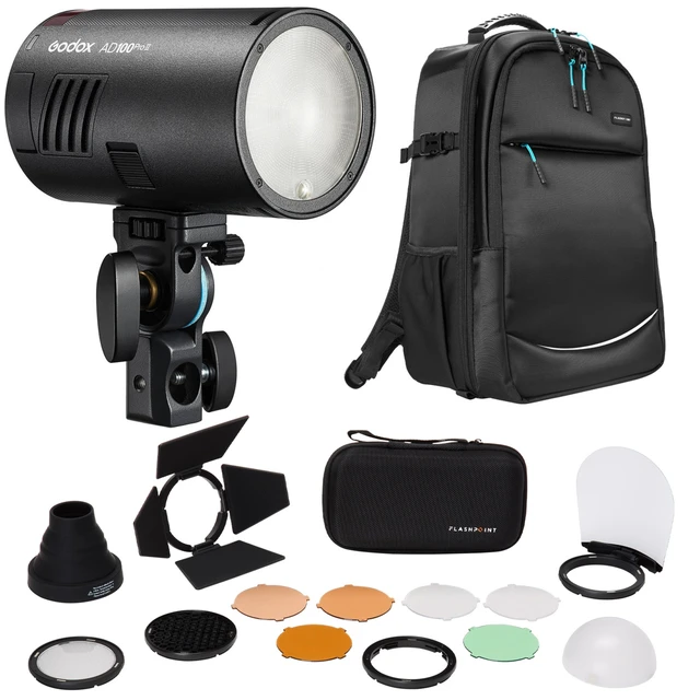 Main image of Godox AD100Pro II Pocket Flash Bundle with Backpack & Accessory Kit