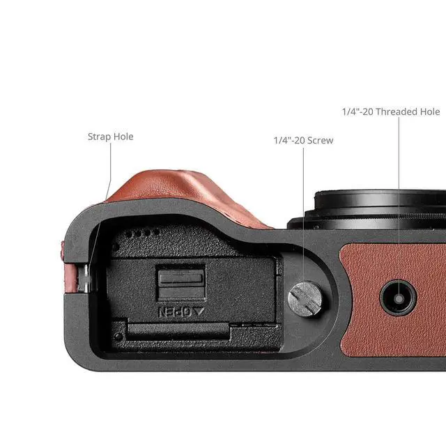 Alt view image 4 of 7 - SmallRig Leather Case Kit for RICOH GR IV / GR III / GR IIIx / GR III HDF / GR IIIx HDF (Red) 5678
