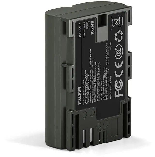 Alt view image 3 of 7 - Tilta LP-E6P 17.28Wh 7.2V 2400mAh Lithium-Ion Battery with USB-C Charging Port, Green