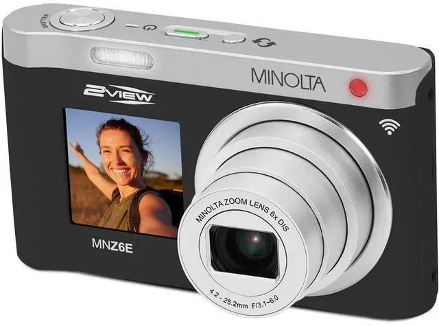 Main image of Minolta MINOLTA MNZ6E 2VIEW 64 MP / 4K Dual LCD Camera w/6x Optical Zoom (Black)