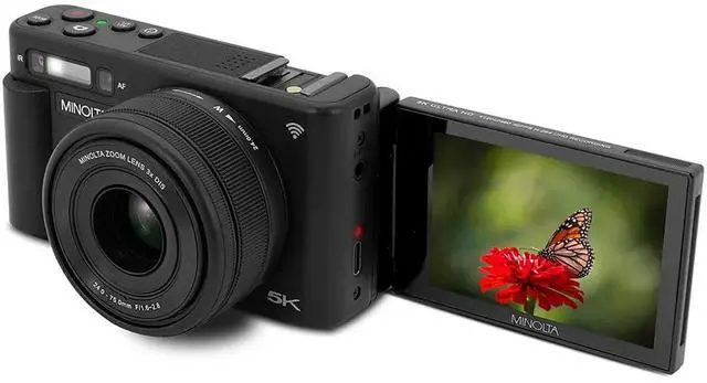 Alt view image 4 of 7 - Minolta MNZ3X 72MP 5K Ultra HD Digital Camera, Black
