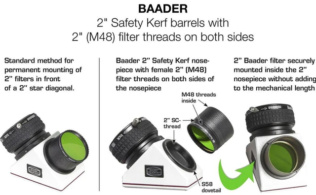 Alt view image 4 of 5 - Baader Planetarium 2" Safety Kerf Nosepiece with 2" Filter Thread