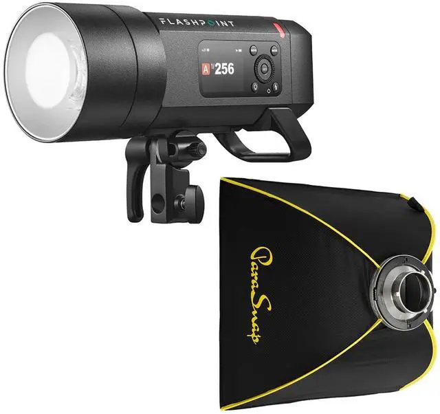 Main image of Flashpoint XPLOR 400 PRO II TTL R2 400Ws All-in-One Outdoor Flash, with ParaSnap 24x24" Square Softbox