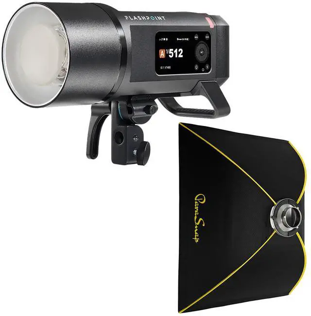Main image of Flashpoint XPLOR 600 PRO II TTL R2 600Ws All-in-One Outdoor Flash, with ParaSnap 30x40" Rectangle Softbox