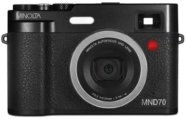 Main image of Minolta MINOLTA MND70 Retro 48 MP Autofocus / 5K Ultra HD Dual Lens Camera w/WiFi (Black)