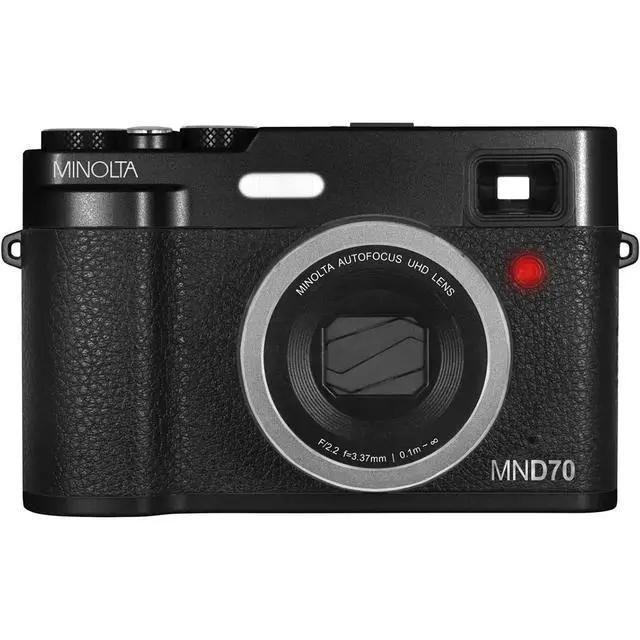 Alt view image 3 of 7 - Minolta MINOLTA MND70 Retro 48 MP Autofocus / 5K Ultra HD Dual Lens Camera w/WiFi (Black)