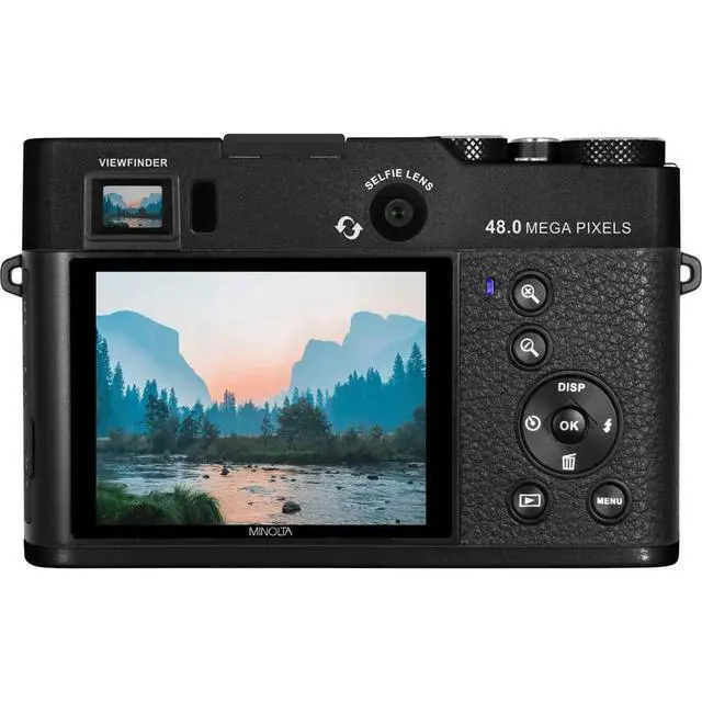 Alt view image 4 of 7 - Minolta MINOLTA MND70 Retro 48 MP Autofocus / 5K Ultra HD Dual Lens Camera w/WiFi (Black)