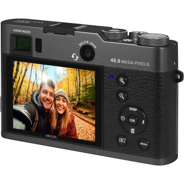 Alt view image 6 of 7 - Minolta MINOLTA MND70 Retro 48 MP Autofocus / 5K Ultra HD Dual Lens Camera w/WiFi (Black)