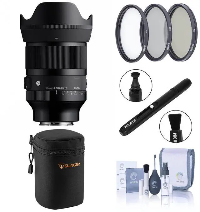 Main image of Sigma 35mm f/1.2 DG II Art Lens for Sony E, Bundle with 72mm Filter Kit, Soft Lens Case, Pen Lens Cleaner and Cleaning Kit