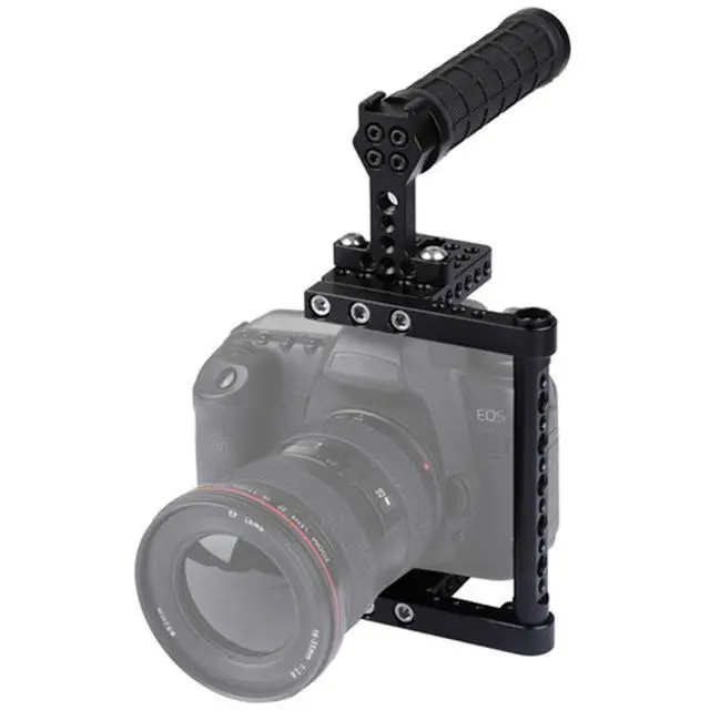Alt view image 6 of 6 - CAMVATE Universal Camera Cage with Rubber Top Handle for Select DSLRs #C2019