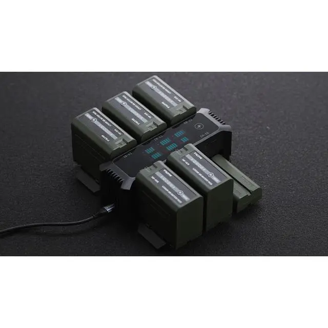 Alt view image 3 of 7 - Tilta 6-Channel Foldable Charging Station with 2x NP-F970 Battery