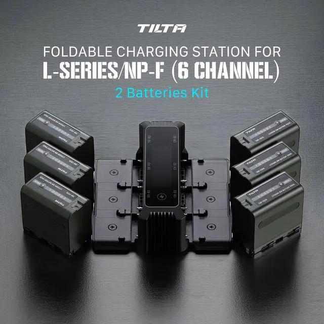 Alt view image 6 of 7 - Tilta 6-Channel Foldable Charging Station with 2x NP-F970 Battery