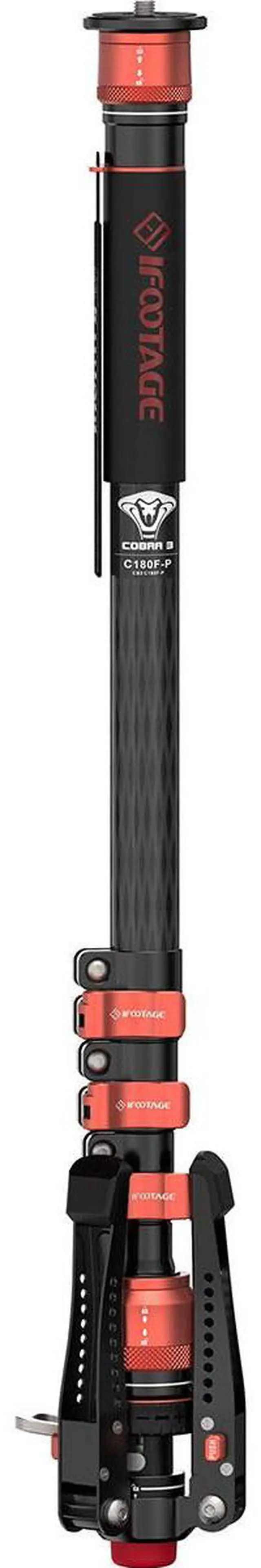 Main image of iFootage Cobra 3 C180F-P 4-Section Carbon Fiber Monopod with Pedal-Release Mini Tripod Base