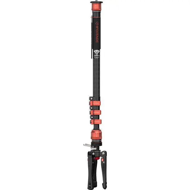 Alt view image 2 of 7 - iFootage Cobra 3 C180F-P 4-Section Carbon Fiber Monopod with Pedal-Release Mini Tripod Base
