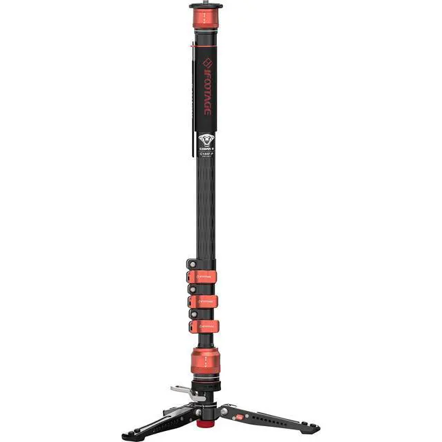 Alt view image 5 of 7 - iFootage Cobra 3 C180F-P 4-Section Carbon Fiber Monopod with Pedal-Release Mini Tripod Base