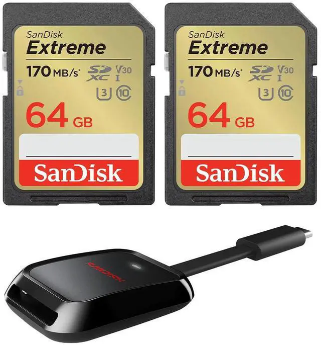 Main image of SanDisk Extreme 64GB UHS-I U3 SDXC Memory Card Bundle #SDSDXV2-064G-GUCIN A