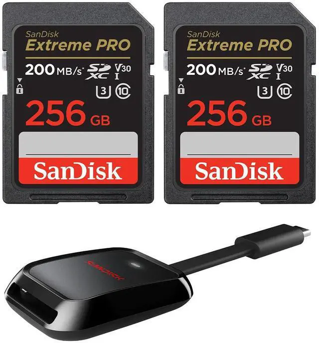 Main image of SanDisk Extreme PRO 256GB UHS-I U3 SDXC Memory Card Bundle #SDSDXXJ-256G-GSCIN A