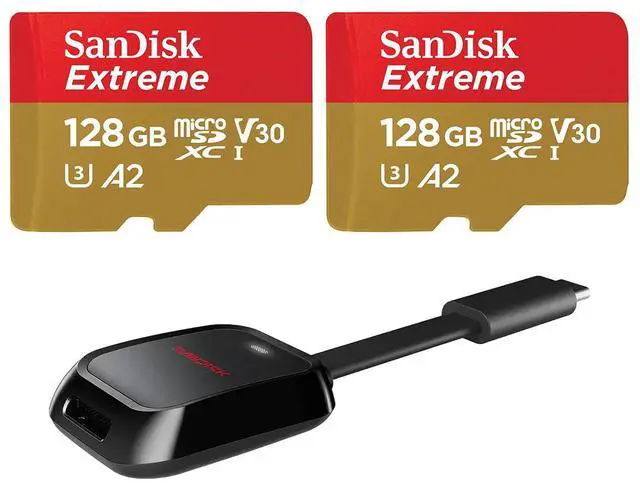 Main image of SanDisk Extreme 128GB UHS-I U3 microSDXC Memory Card Bundle #SDSQXH9128GGZ6MAA
