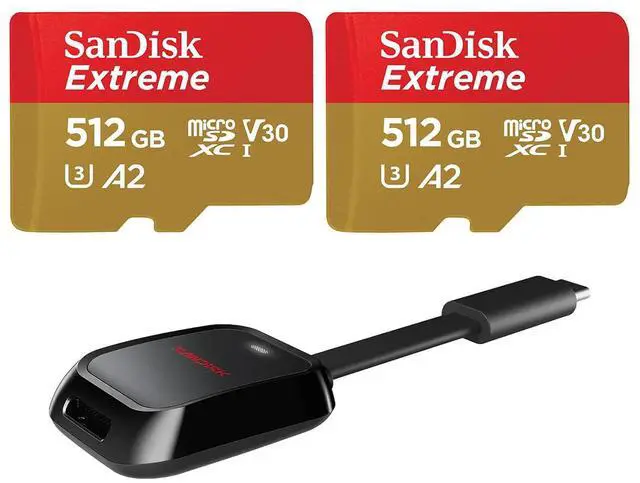 Main image of SanDisk Extreme 512GB UHS-I U3 microSDXC Memory Card Bundle #SDSQXH9512GGZ6MAA