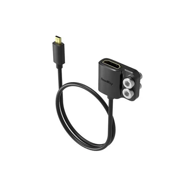 Alt view image 2 of 6 - SmallRig Micro-HDMI Male to HDMI Female Data Adapter Cable for Camera