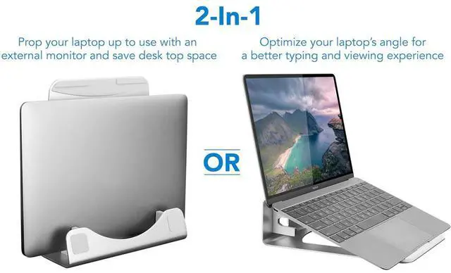 Alt view image 17 of 20 - Mount-It! Vertical Laptop Stand and Holder | 15" Max Screen Size