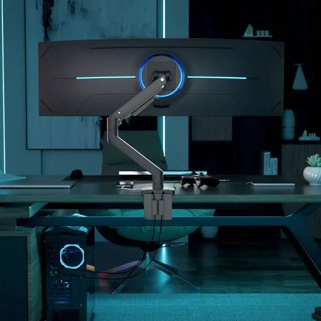 Alt view image 11 of 14 - Mount-It! Heavy-Duty Monitor Mount with Gas Spring Arm For 17" to 49" Ultrawide, Holds 44 lbs.