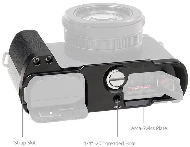 Alt view image 3 of 3 - SmallRig L-Shaped Mount Plate with Silicone Handle for Panasonic LUMIX L10 Camera, Black