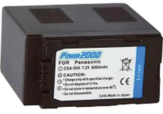 Main image of Power2000 CGA-D54 7.2V 6000mAh Replacement Lithium-Ion Camcorder Battery for Panasonic