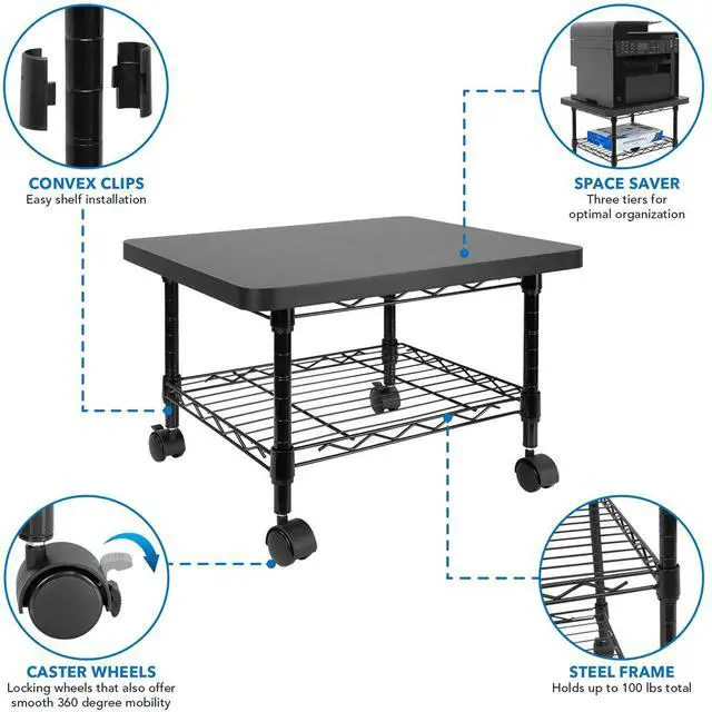 Alt view image 12 of 14 - Mount-It! Under Desk Printer Stand with Wheels