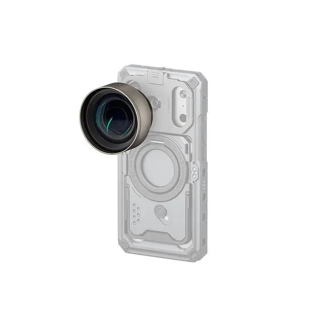 Alt view image 4 of 7 - Tilta 40mm Telephoto Lens for iPhone 15, 16, 17 Khronos Case, T-Mount, Champagne