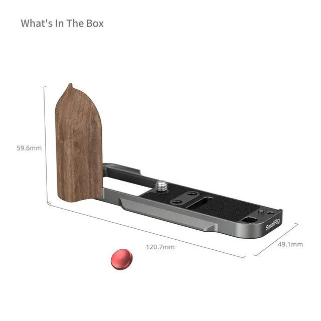 Alt view image 2 of 5 - SmallRig L-Shaped Mount Plate with Wooden Handle for Fujifilm X-T30, X-T30 II and X-T30 III Cameras, Charcoal Silver