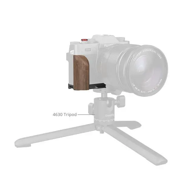 Alt view image 3 of 5 - SmallRig L-Shaped Mount Plate with Wooden Handle for Fujifilm X-T30, X-T30 II and X-T30 III Cameras, Charcoal Silver