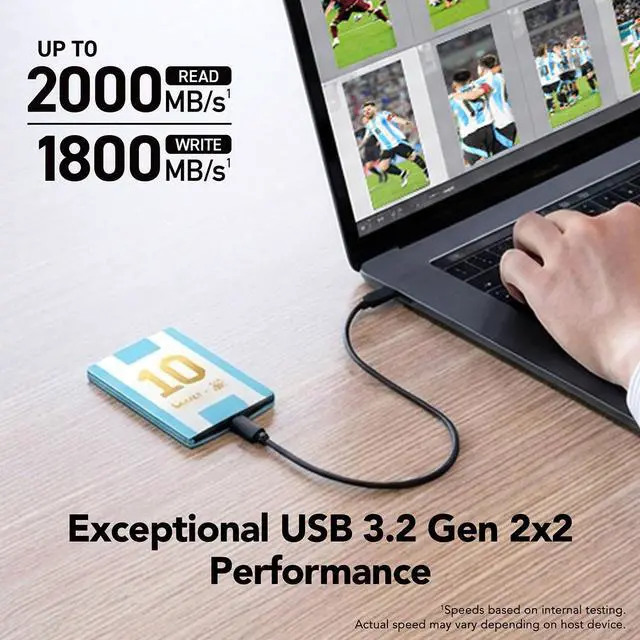 Alt view image 3 of 7 - Lexar SL500 Elite Legends Series 1TB USB 3.2 Gen 2 Type-C Portable SSD