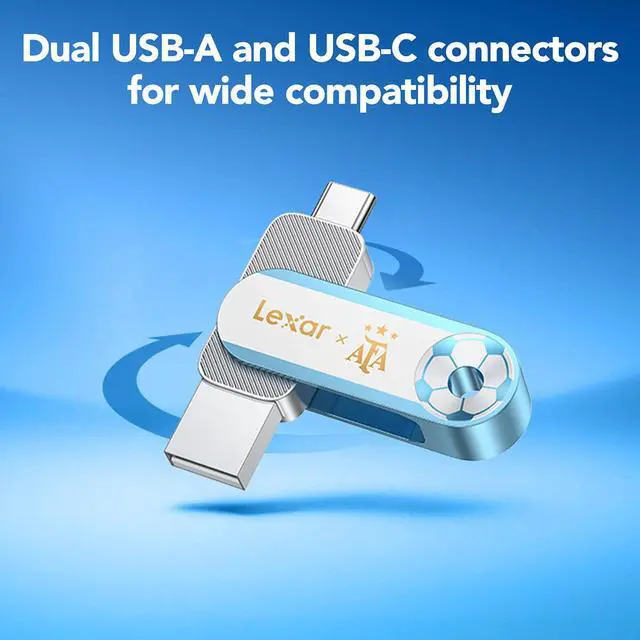 Alt view image 3 of 7 - Lexar Elite Legends Series JumpDrive Dual Drive D500 128GB USB 3.2 Gen 1 Type-A and Type-C Flash Drive