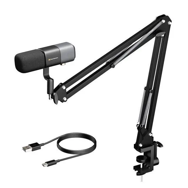 Alt view image 2 of 7 - NearStream AM20X Supercardioid XLR/USB Condenser Podcast Microphone with Boom Arm