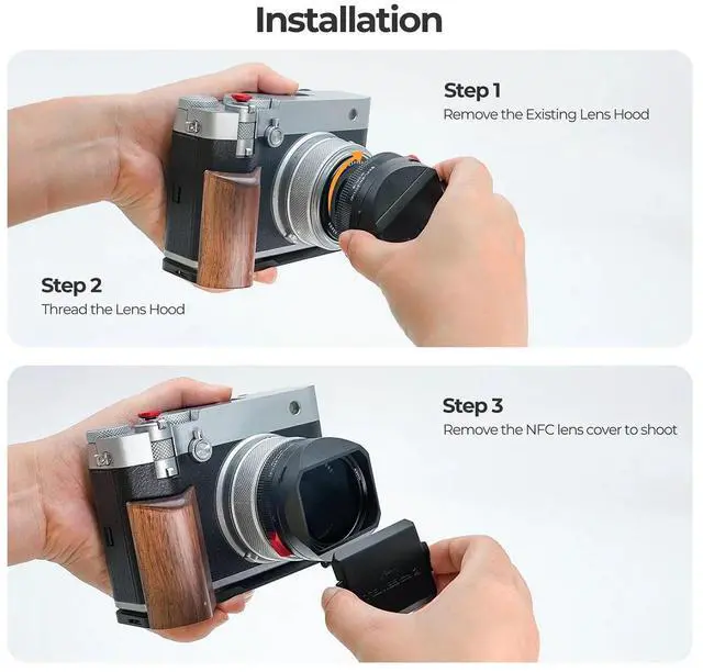 Alt view image 6 of 7 - Freewell Real Lens Hood with 49mm CPL/Black Mist 1/4 Filter for Fujifilm GFX100RF Camera, Black
