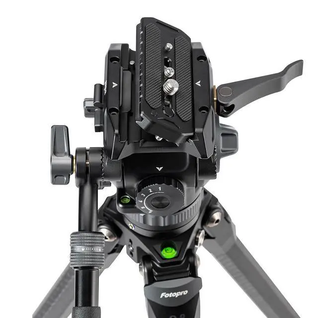 Alt view image 5 of 7 - FotoPro Origin O-9 Carbon Fiber Tripod wIth MH-12 Fluid Head, Gray