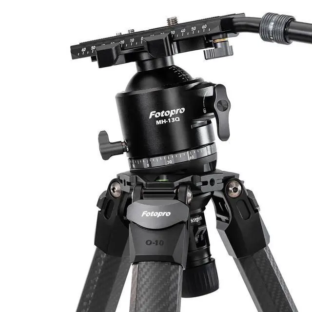 Alt view image 5 of 7 - FotoPro Origin O-10 Carbon Fiber Tripod wIth MH-13Q Ball Head, Gray