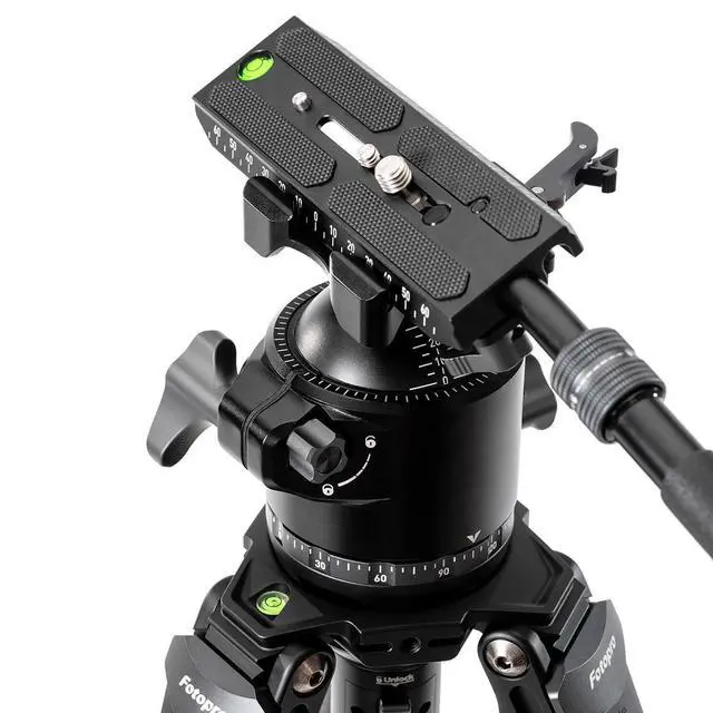 Alt view image 7 of 7 - FotoPro Origin O-10 Carbon Fiber Tripod wIth MH-13Q Ball Head, Gray
